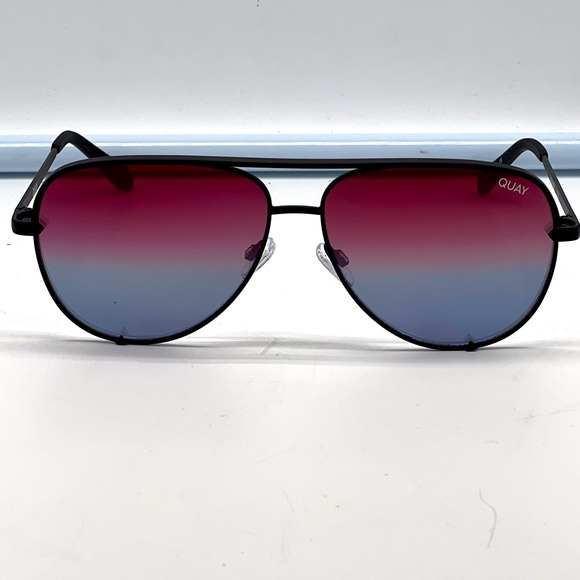 Quay Australia Accessories - QUAY AUSTRALIA high key matte black purple and blue sunglasses style #55766